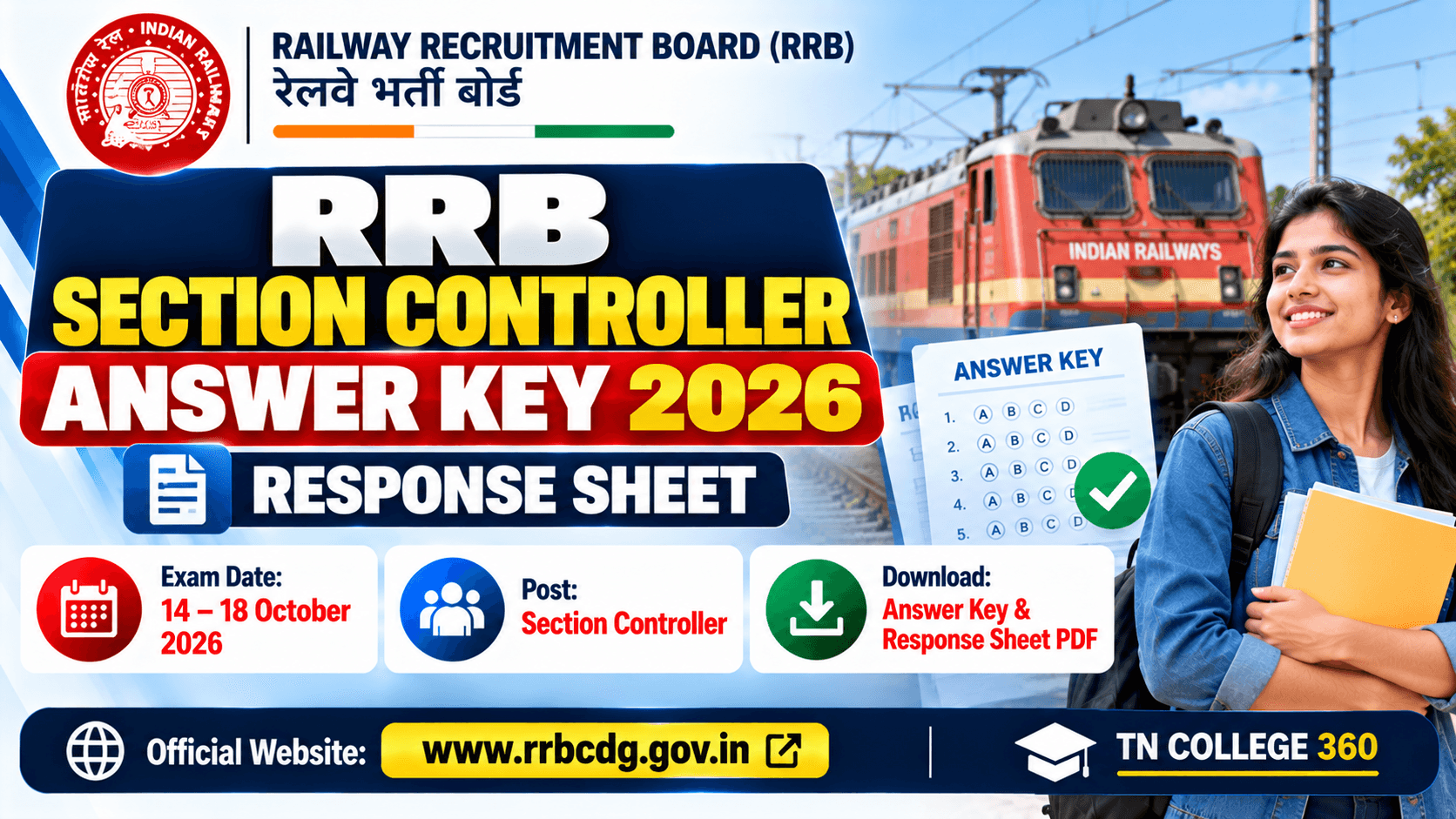 RRB Section Controller Answer Key 2026: Response Sheet